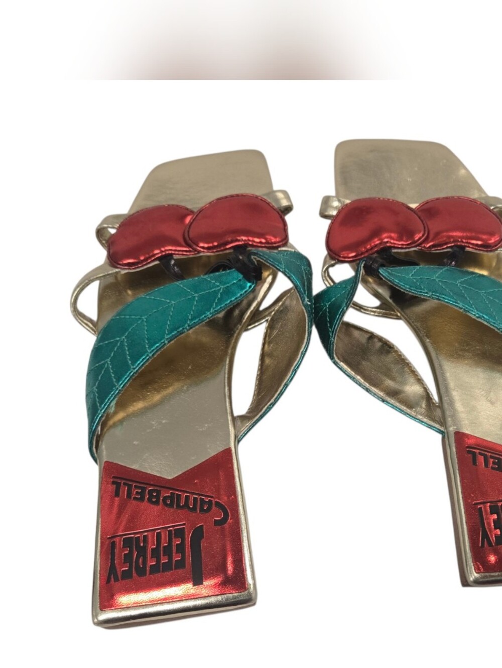 NEW Jeffrey Campbell Red Patent Slide Heels SZ 7 - Picture 10 of 12